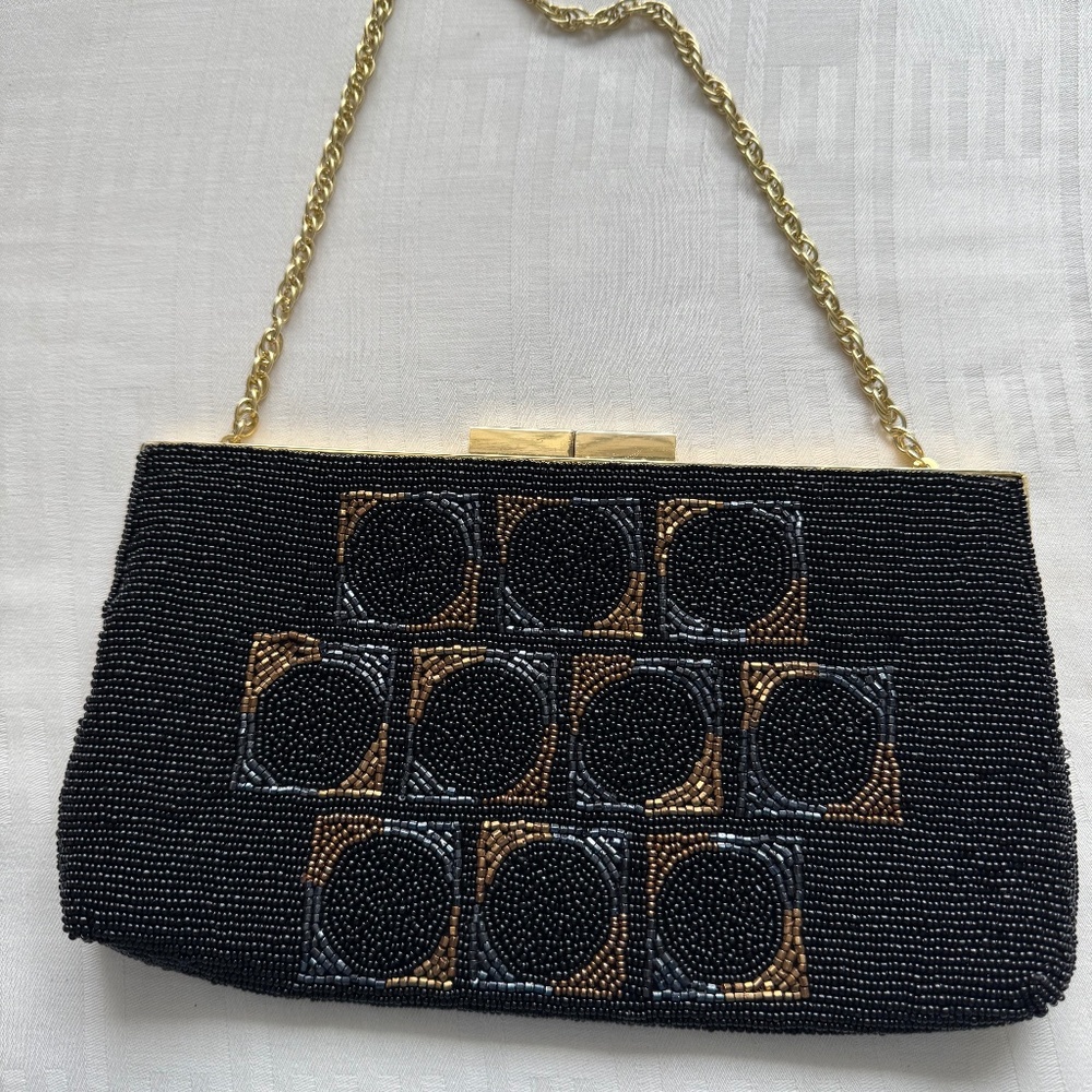 Saks Fifth Avenue, small beaded theatre clutch bag